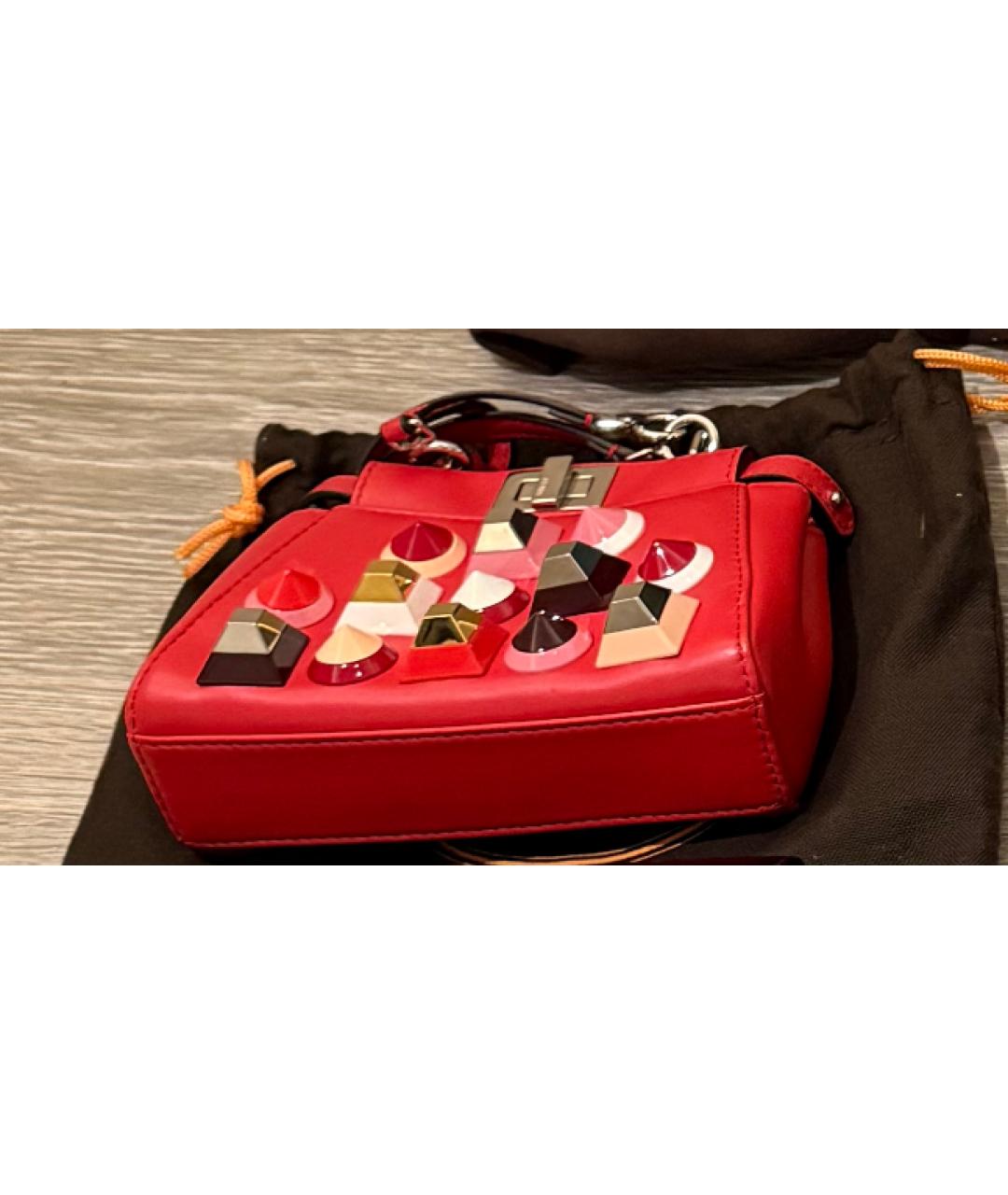 FENDI Красная кожаная сумка через плечо, фото 9