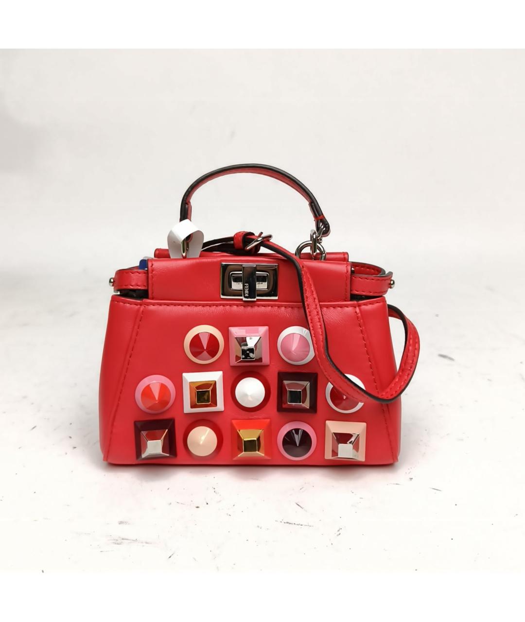 FENDI Красная кожаная сумка через плечо, фото 2