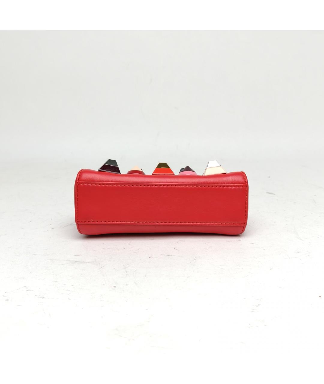 FENDI Красная кожаная сумка через плечо, фото 6