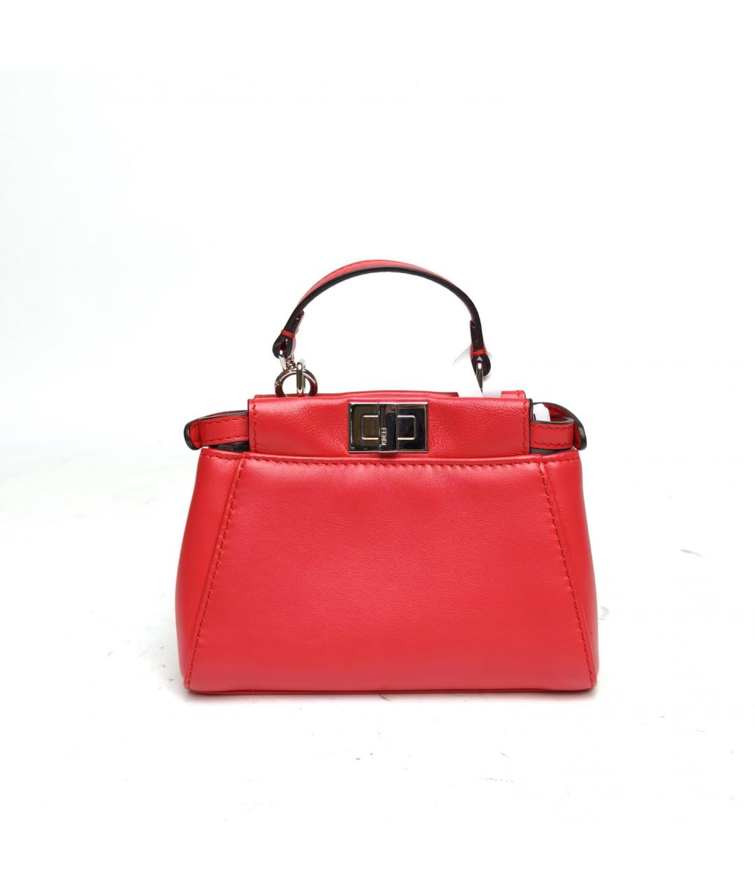 FENDI Красная кожаная сумка через плечо, фото 4