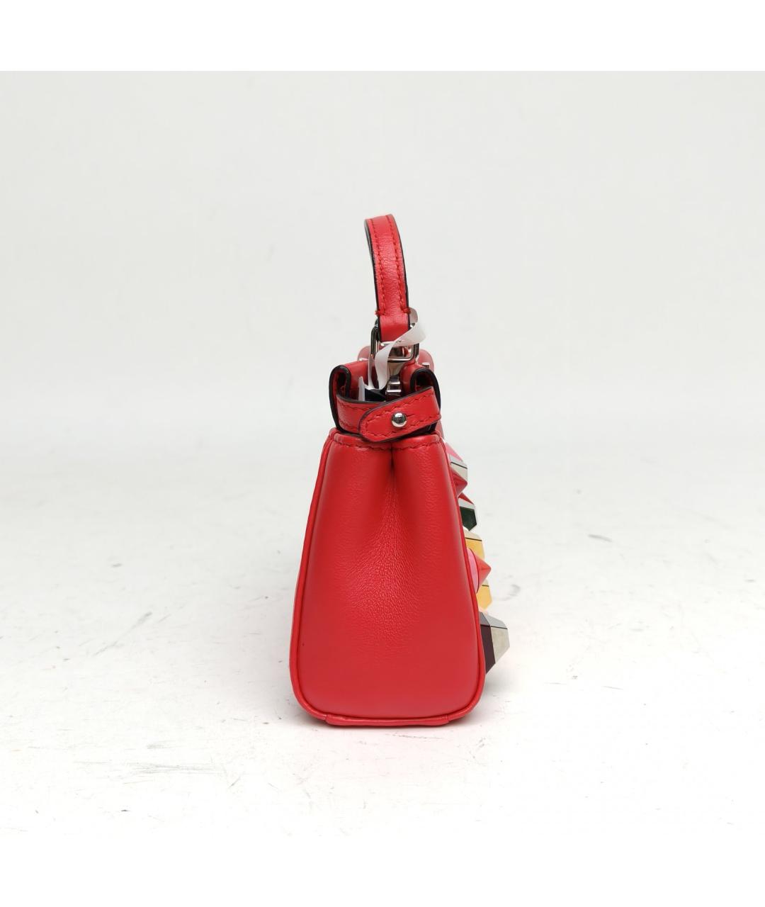 FENDI Красная кожаная сумка через плечо, фото 5