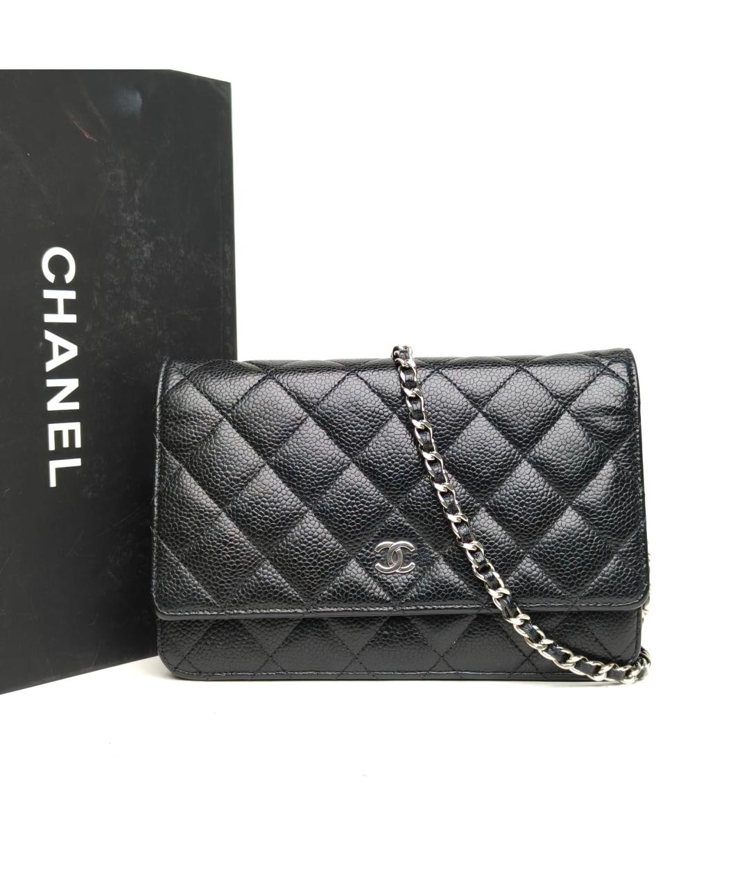 CHANEL Черная кожаная сумка через плечо, фото 9