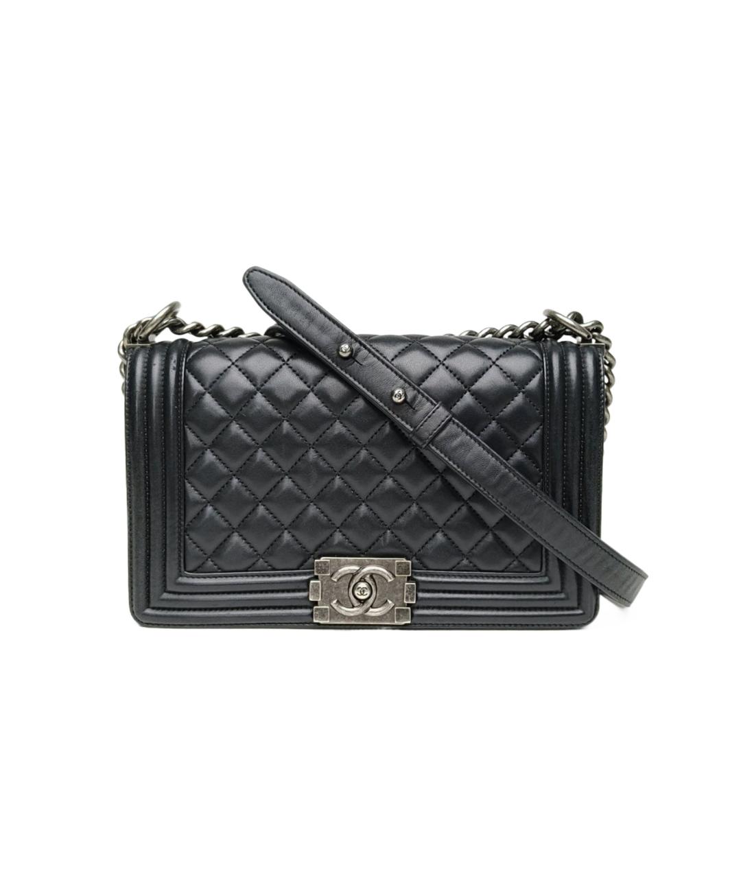 CHANEL Черная кожаная сумка через плечо, фото 1