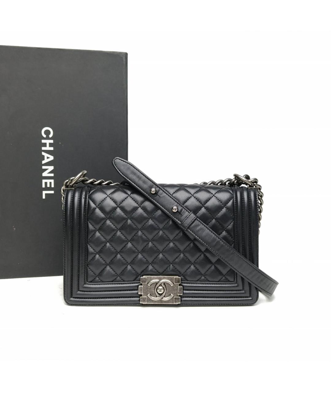 CHANEL Черная кожаная сумка через плечо, фото 9