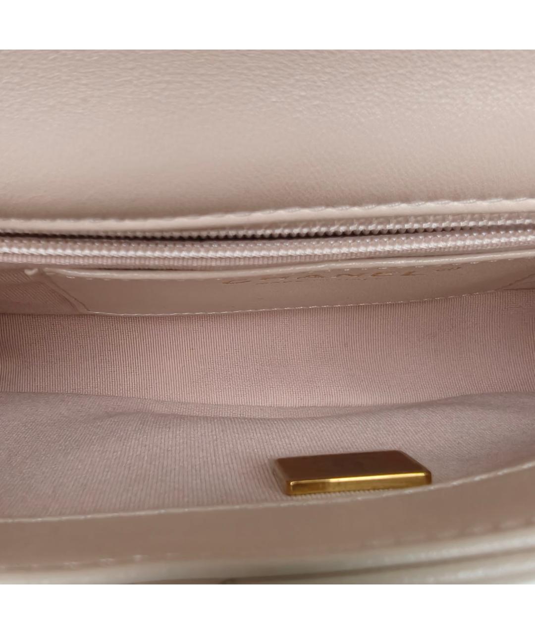 CHANEL Белая кожаная сумка через плечо, фото 7