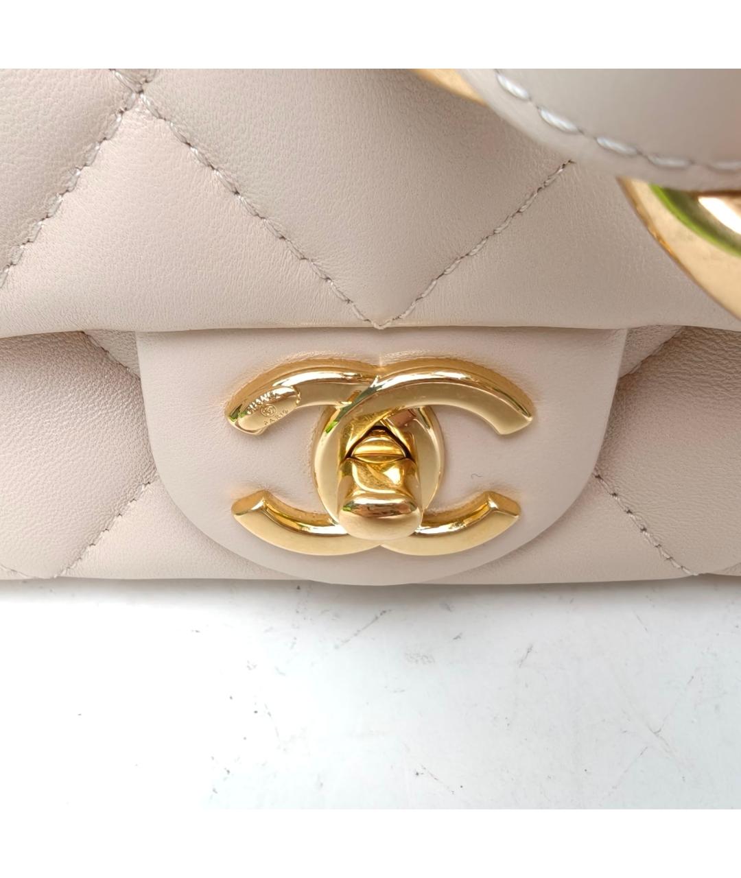 CHANEL Белая кожаная сумка через плечо, фото 8