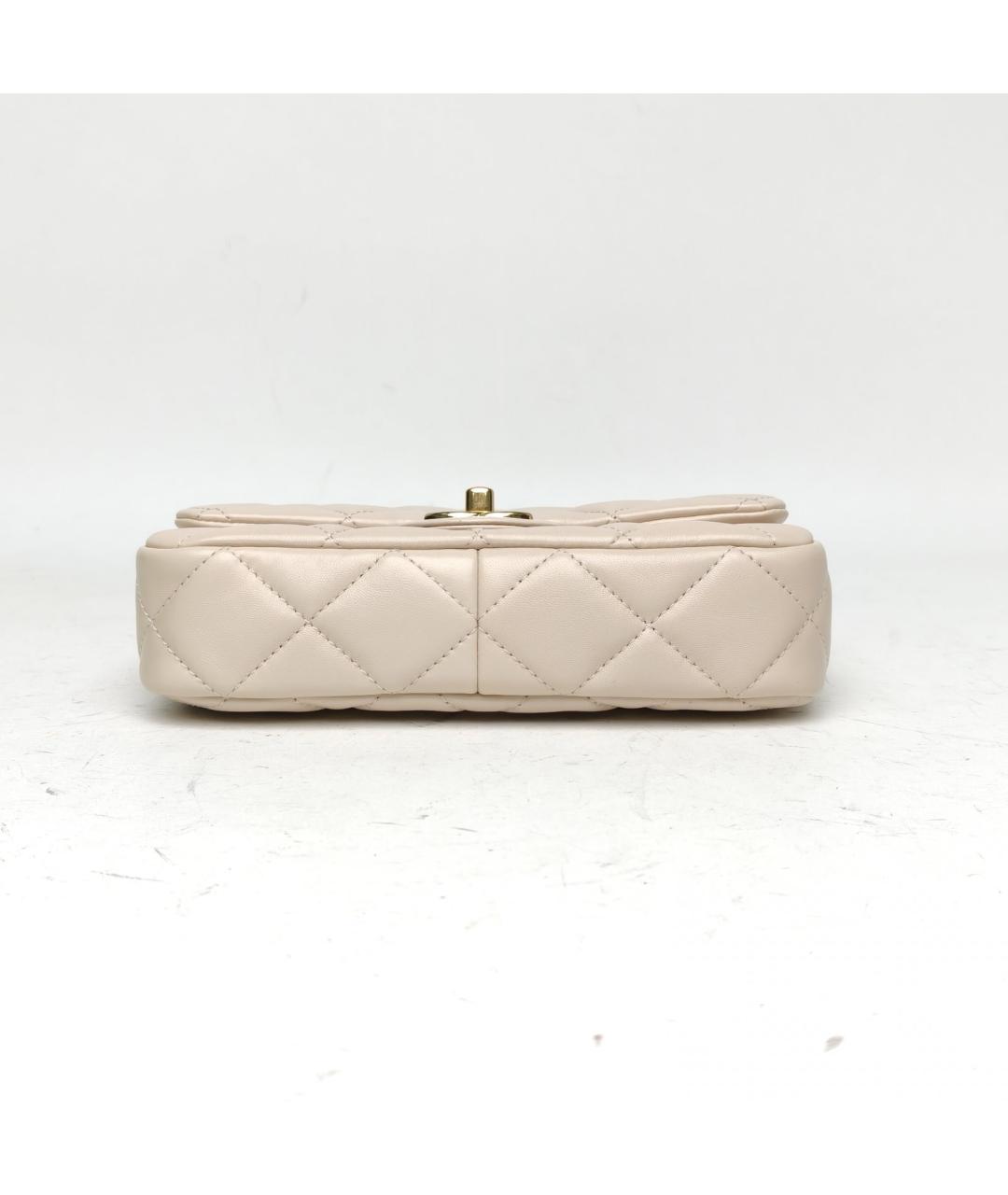 CHANEL Белая кожаная сумка через плечо, фото 6