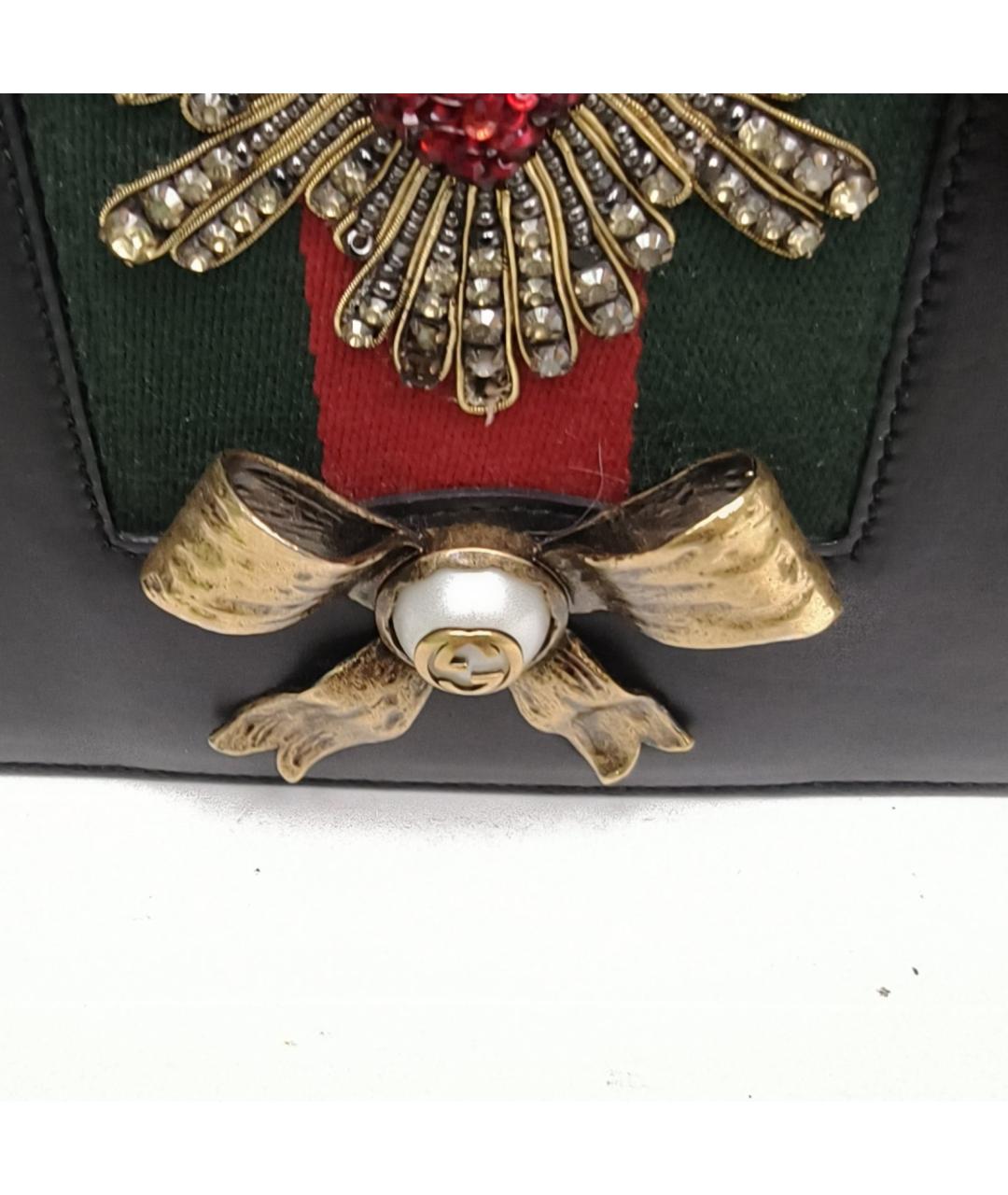 GUCCI Черная кожаная сумка через плечо, фото 8