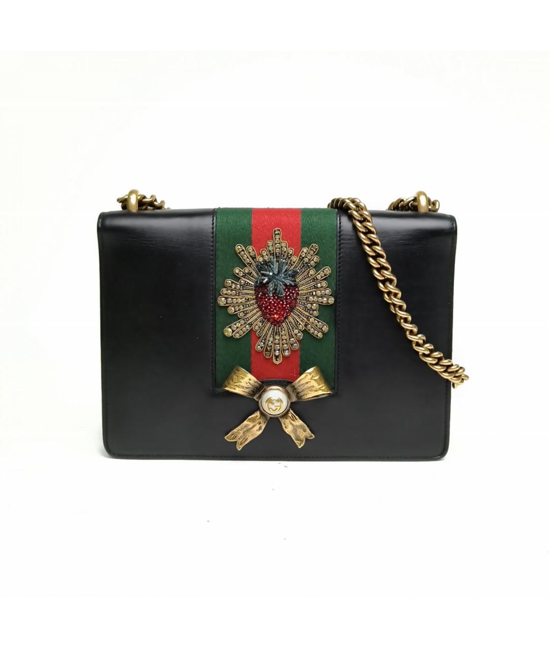 GUCCI Черная кожаная сумка через плечо, фото 2