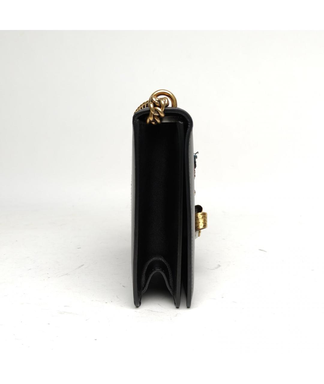 GUCCI Черная кожаная сумка через плечо, фото 5