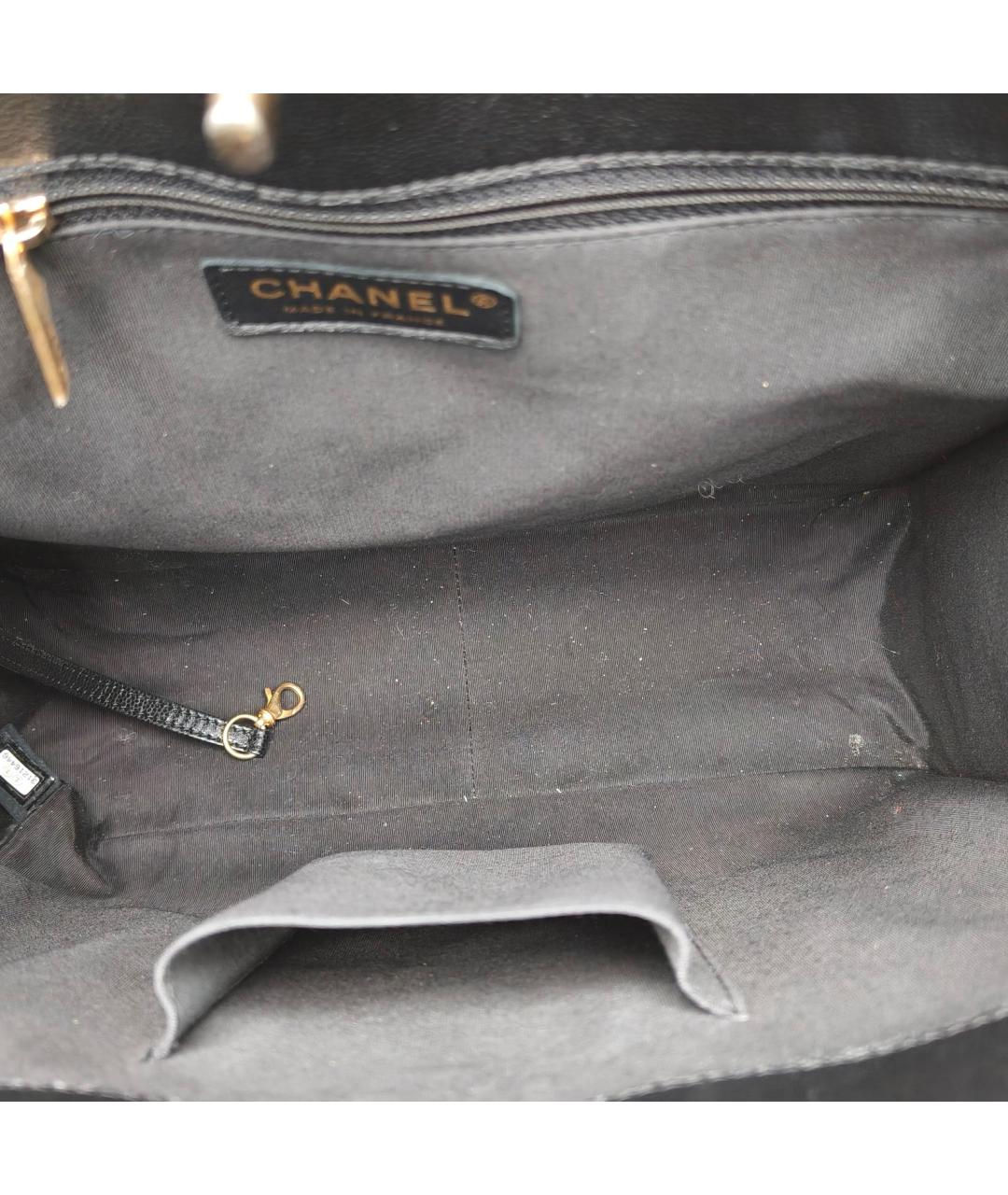 CHANEL Черная кожаная сумка тоут, фото 8