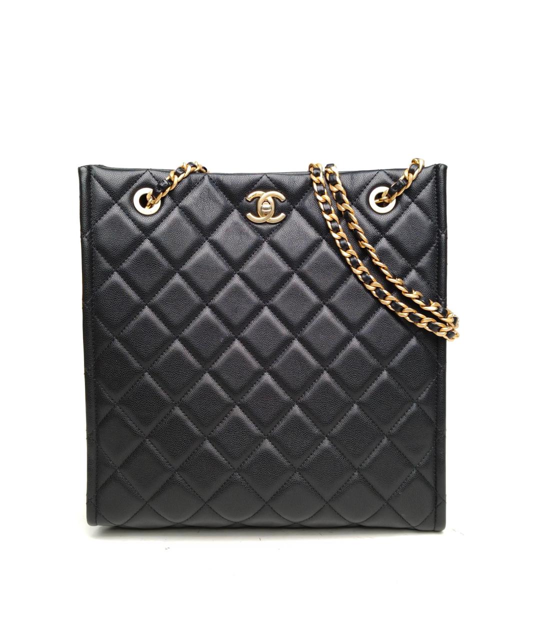 CHANEL Черная кожаная сумка тоут, фото 2