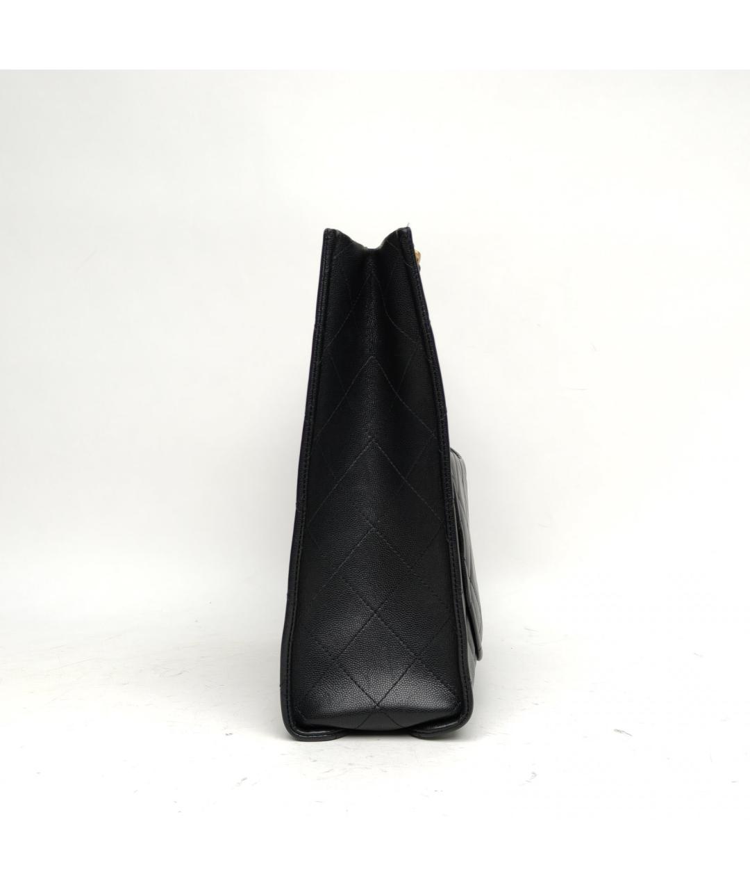 CHANEL Черная кожаная сумка тоут, фото 3