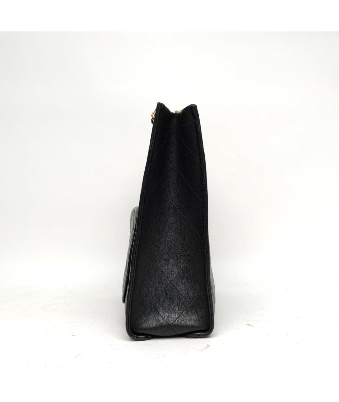 CHANEL Черная кожаная сумка тоут, фото 5