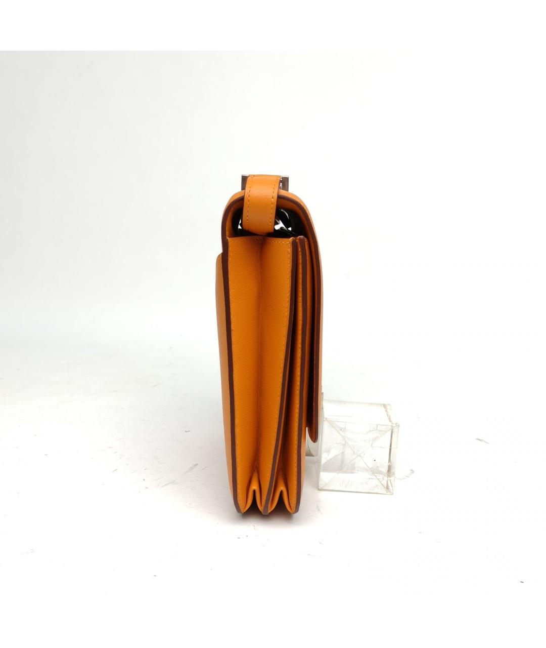 HERMES Оранжевая кожаная сумка через плечо, фото 5