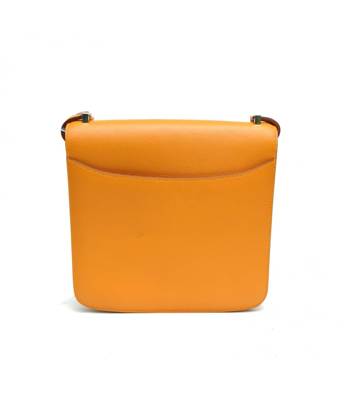 HERMES Оранжевая кожаная сумка через плечо, фото 4