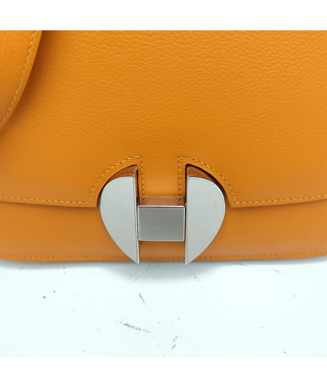 HERMES Оранжевая кожаная сумка через плечо, фото 8