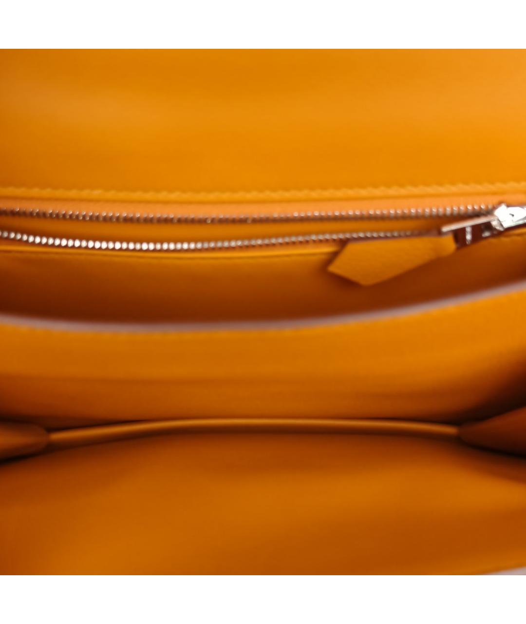 HERMES Оранжевая кожаная сумка через плечо, фото 7