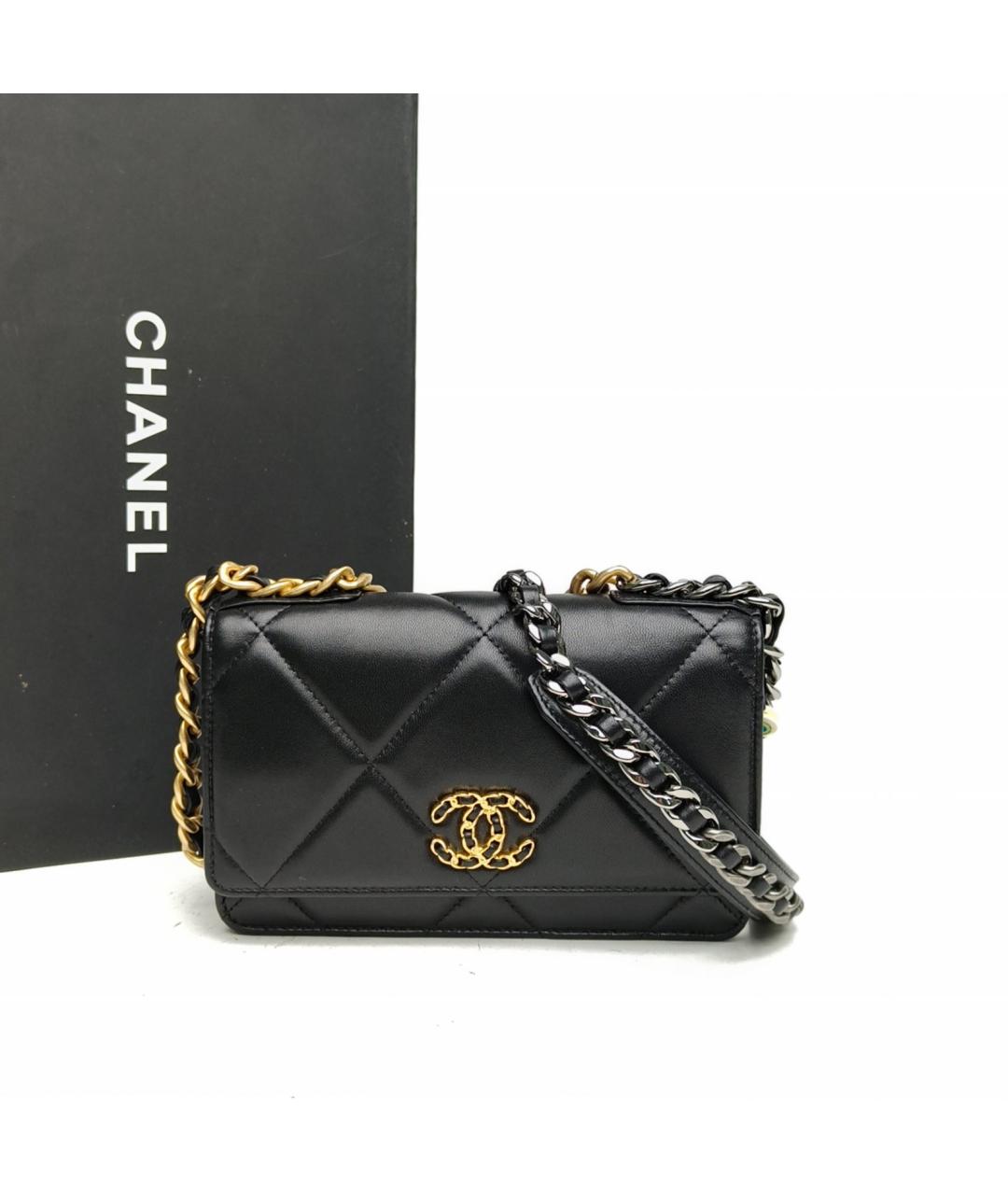 CHANEL Черная кожаная сумка через плечо, фото 9
