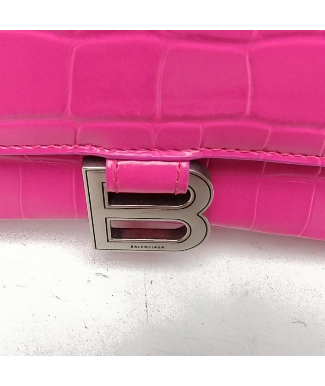 BALENCIAGA Фуксия кожаная сумка через плечо, фото 7
