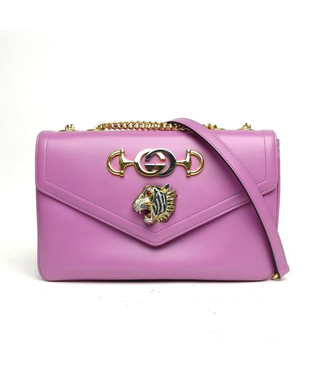 GUCCI Фиолетовая кожаная сумка через плечо, фото 2