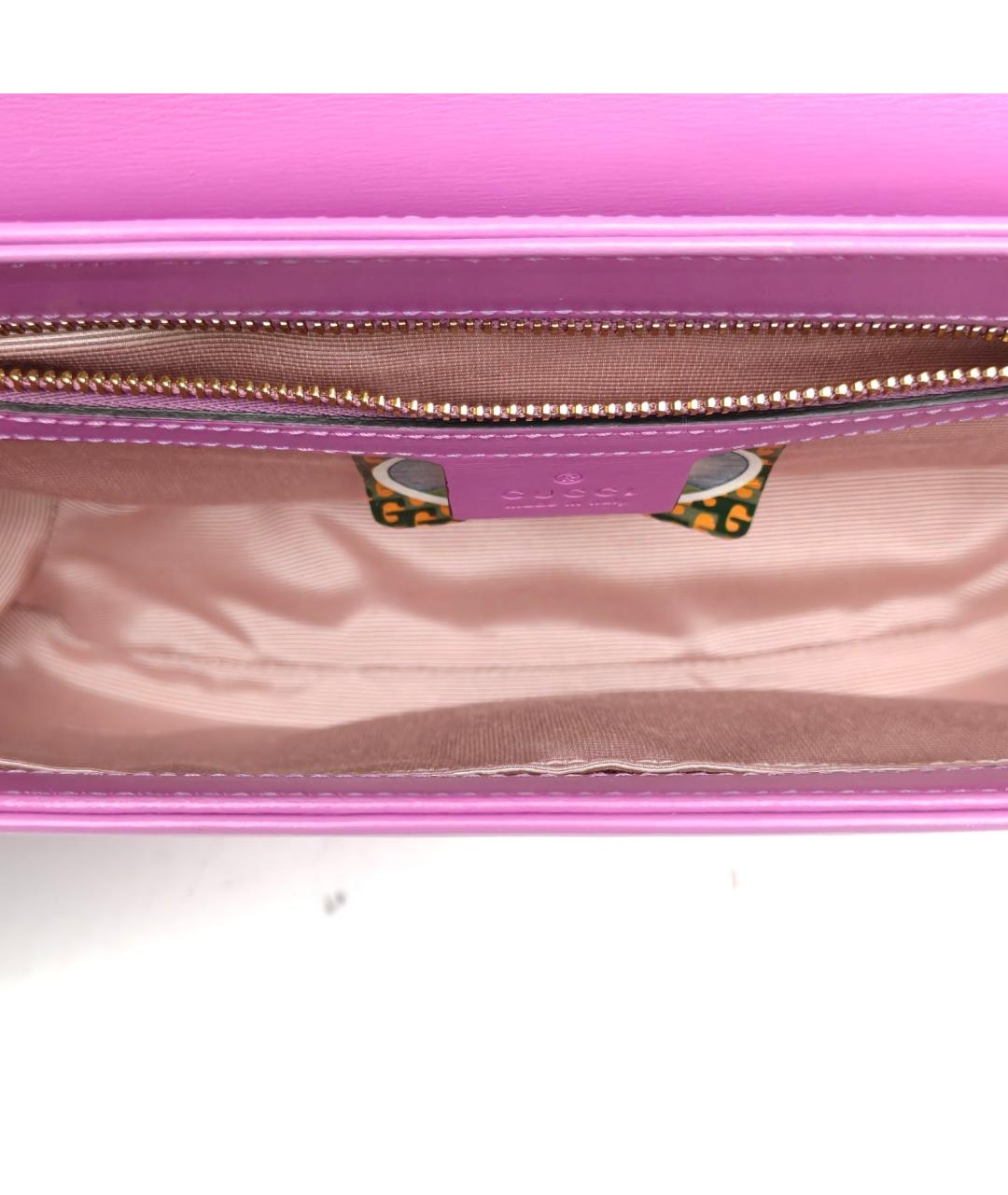 GUCCI Фиолетовая кожаная сумка через плечо, фото 8