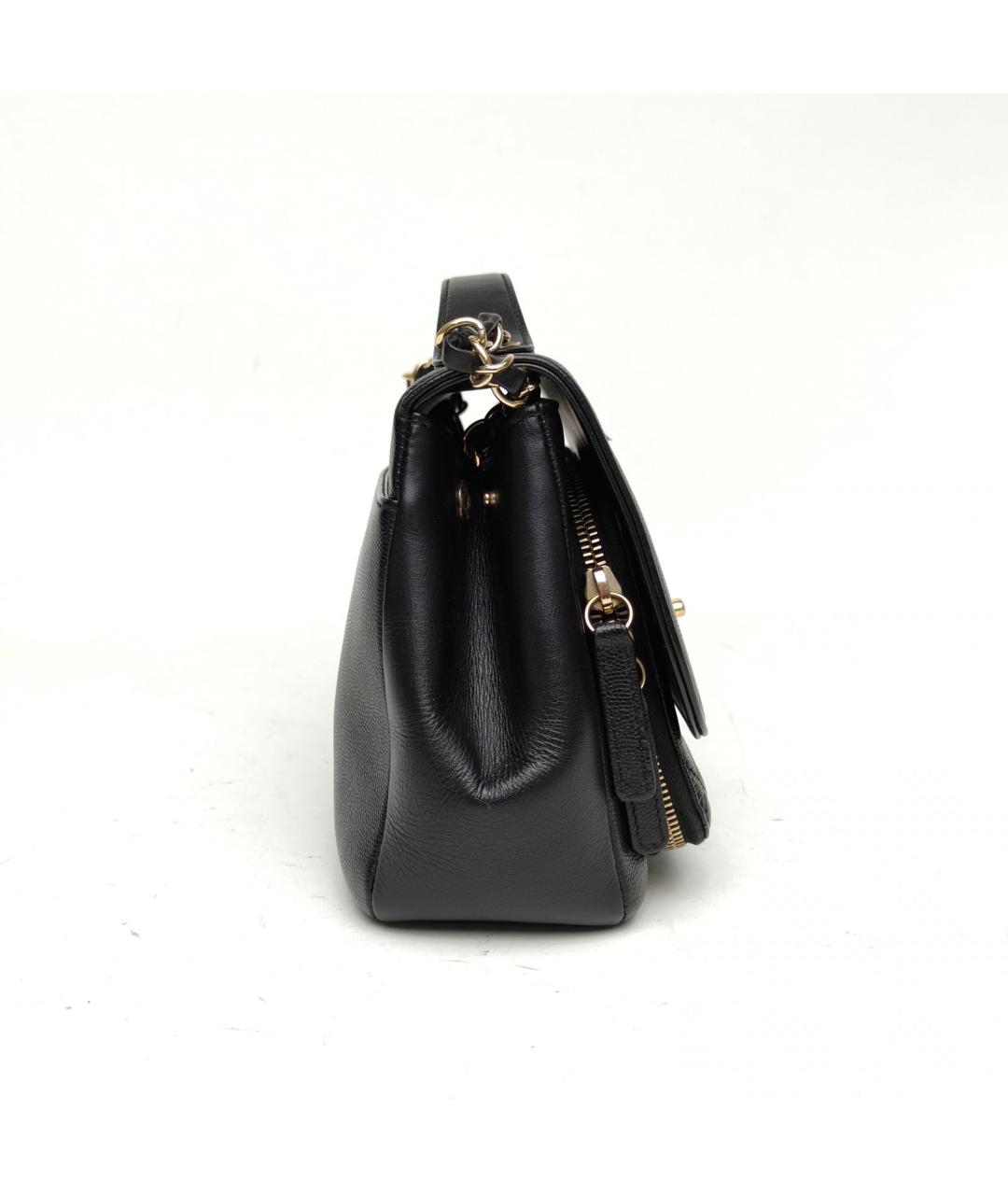 CHANEL Черная кожаная сумка через плечо, фото 5