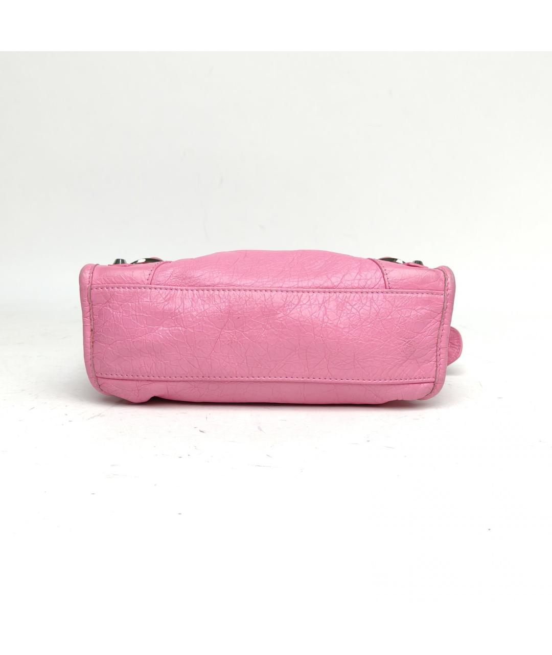 BALENCIAGA Розовая кожаная сумка с короткими ручками, фото 5