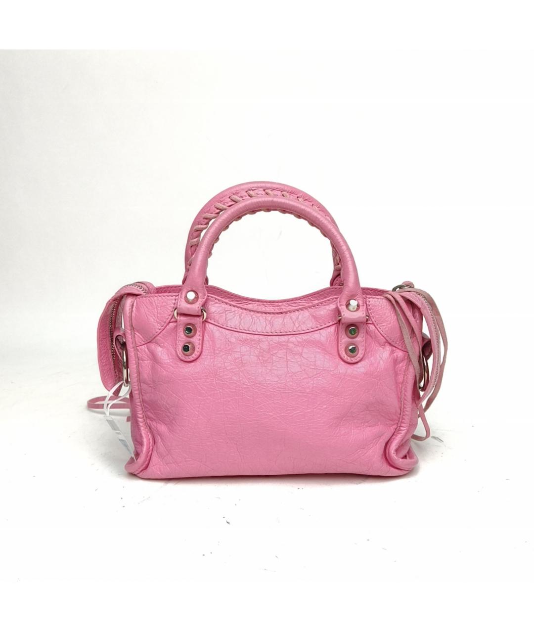 BALENCIAGA Розовая кожаная сумка с короткими ручками, фото 3