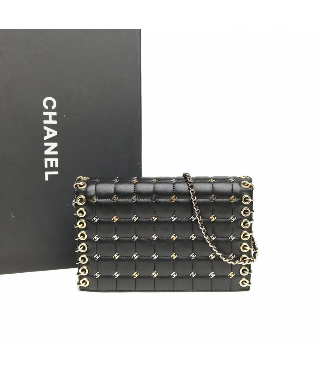 CHANEL Черная кожаная сумка через плечо, фото 8