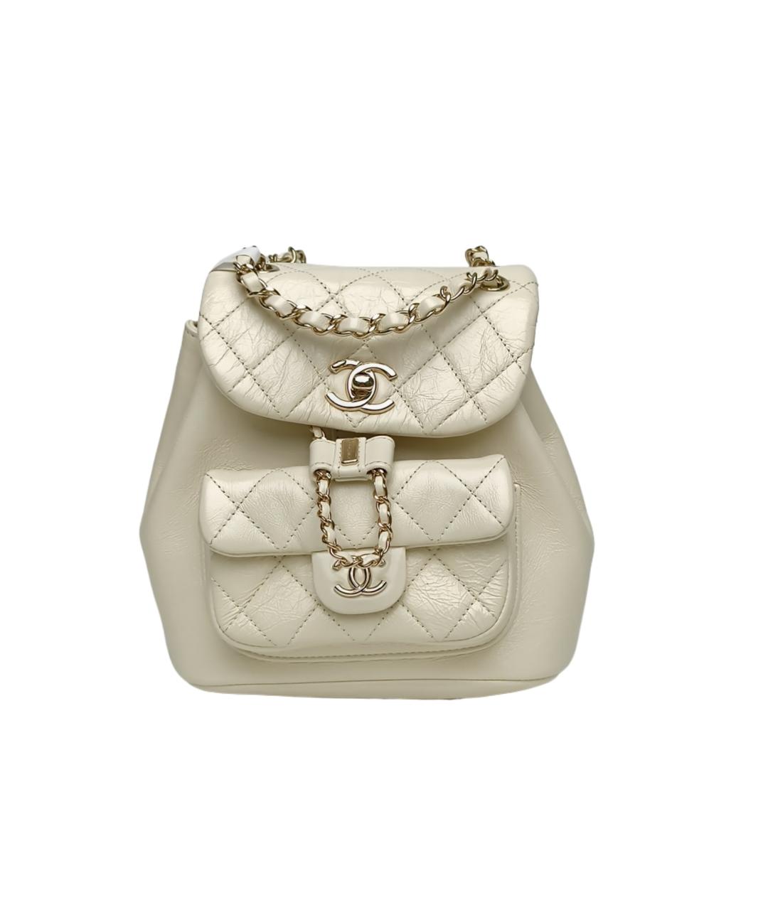 CHANEL Белый кожаный рюкзак, фото 1