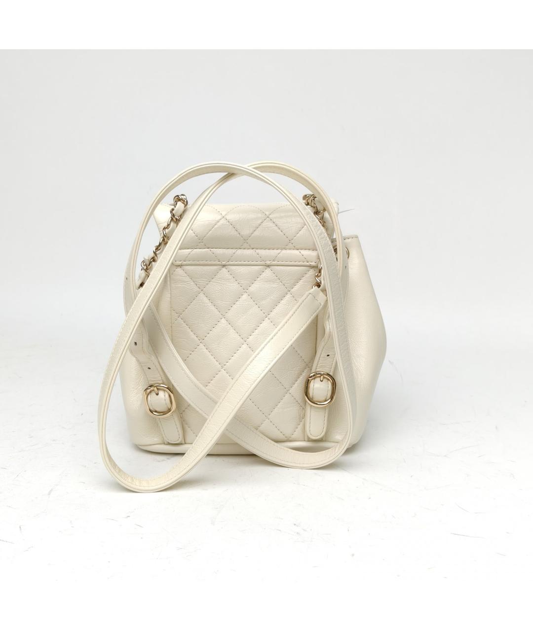CHANEL Белый кожаный рюкзак, фото 9
