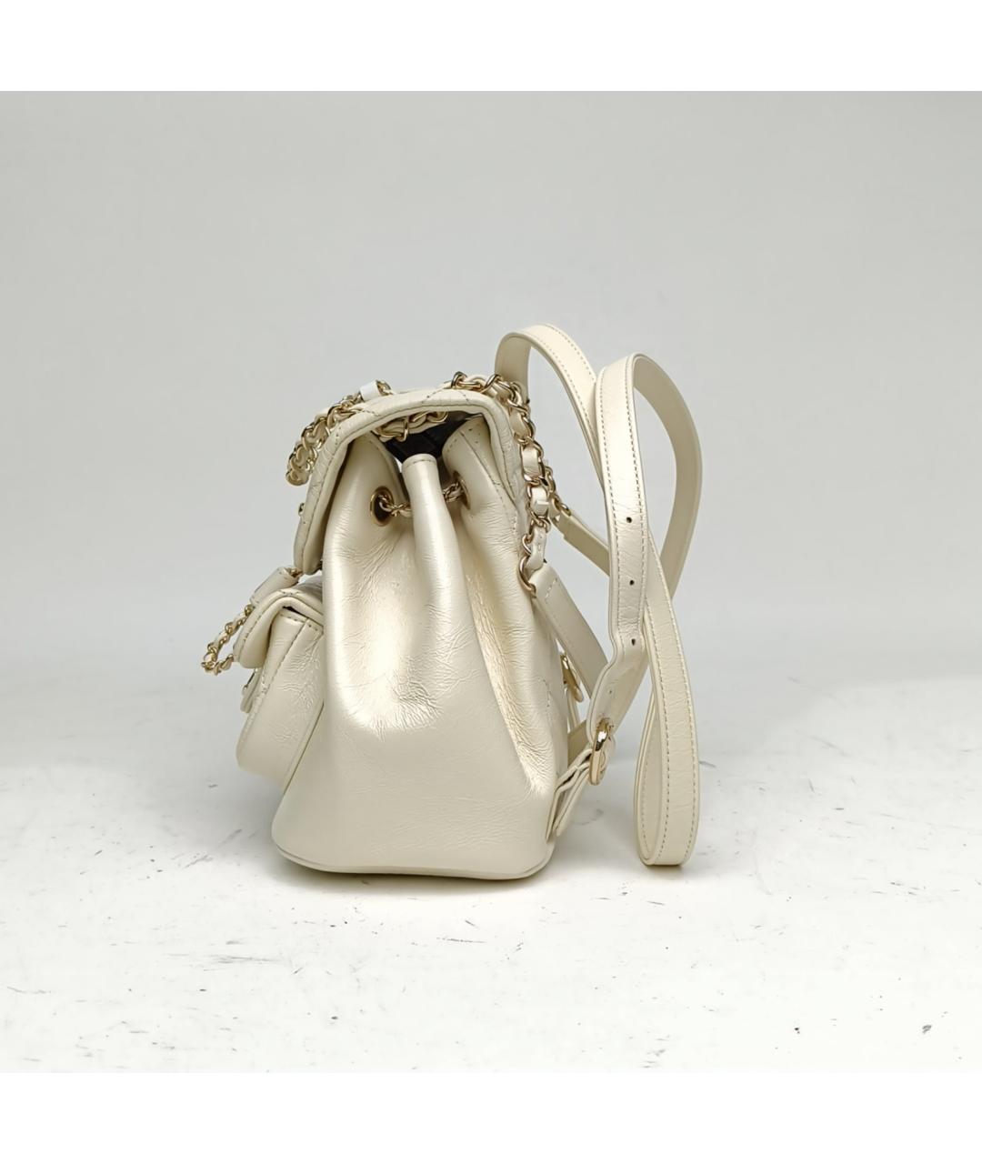 CHANEL Белый кожаный рюкзак, фото 8