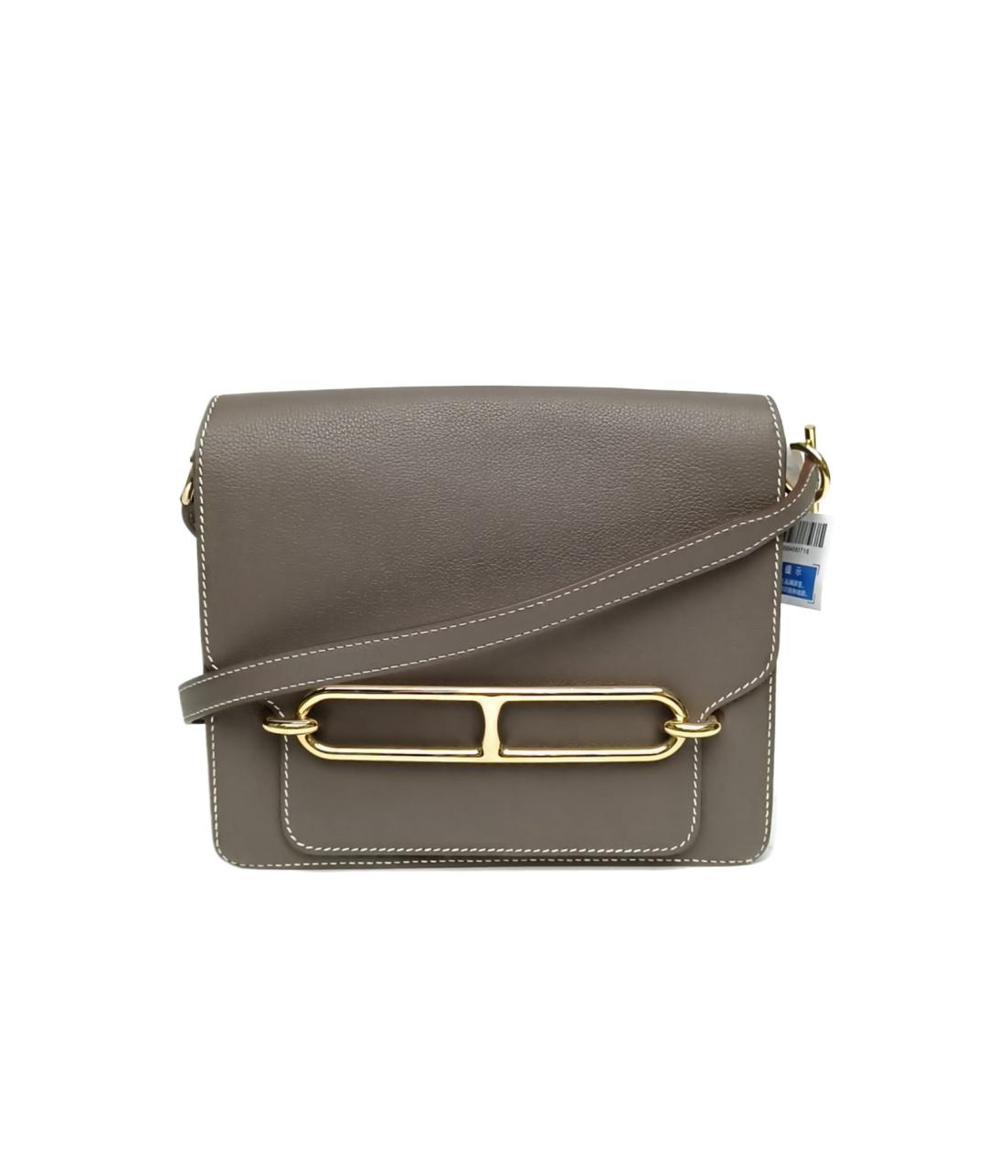 HERMES Серая кожаная сумка через плечо, фото 1