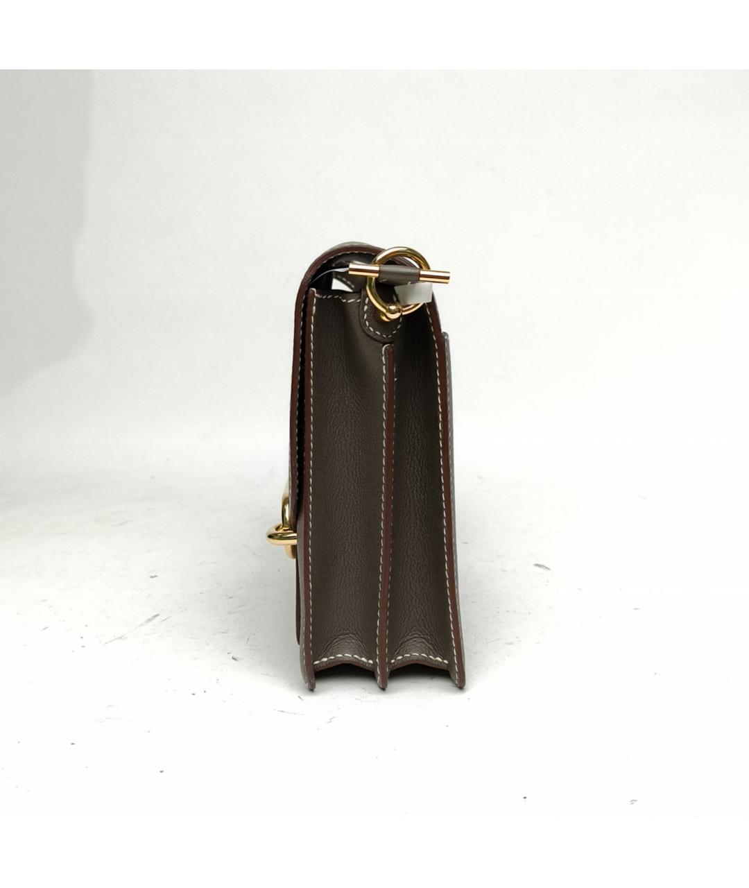 HERMES Серая кожаная сумка через плечо, фото 3