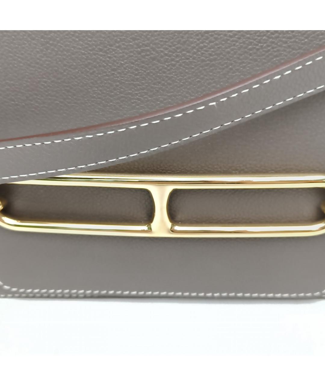 HERMES Серая кожаная сумка через плечо, фото 8
