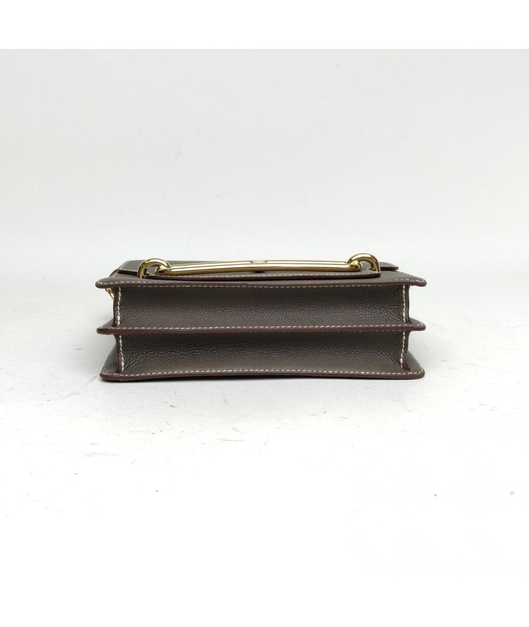 HERMES Серая кожаная сумка через плечо, фото 6