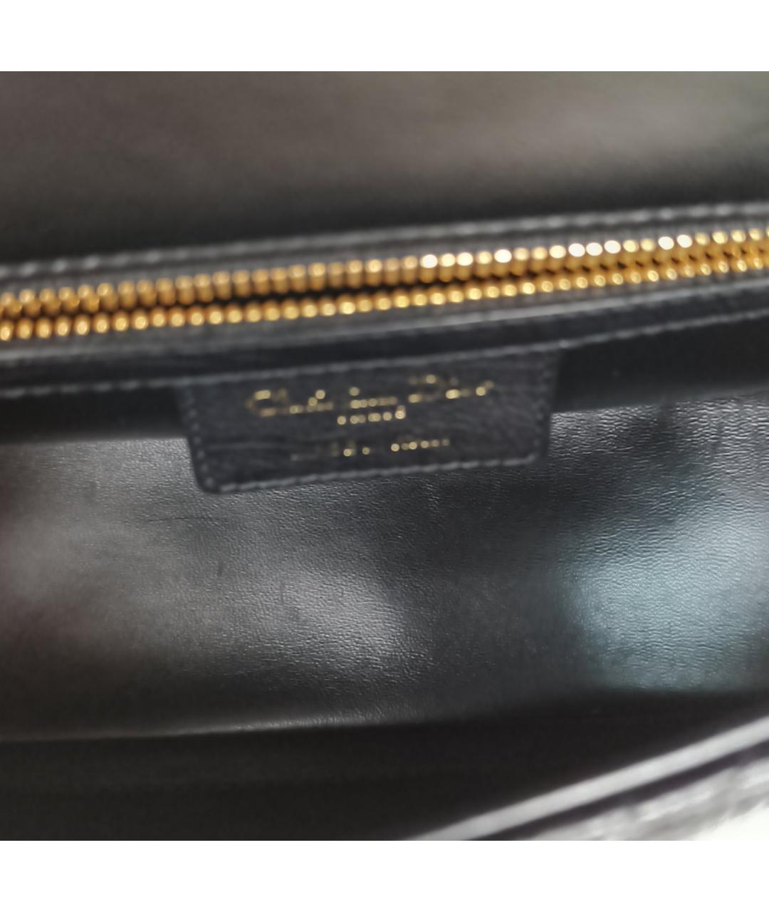 CHRISTIAN DIOR Черная кожаная сумка через плечо, фото 7