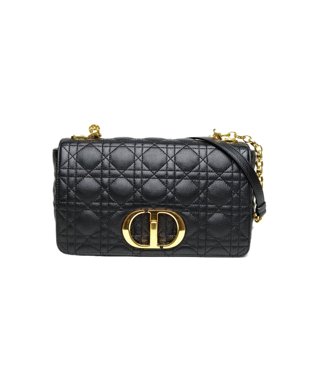 CHRISTIAN DIOR Черная кожаная сумка через плечо, фото 1