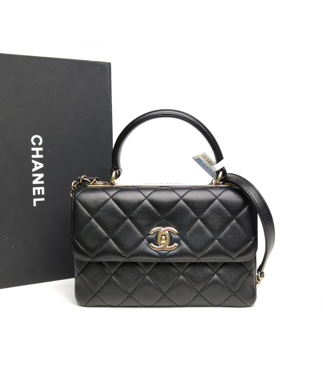 CHANEL Черная кожаная сумка через плечо, фото 9