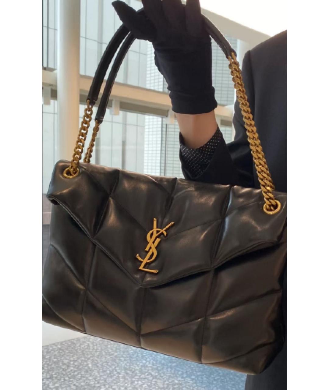 SAINT LAURENT Черная кожаная сумка через плечо, фото 9