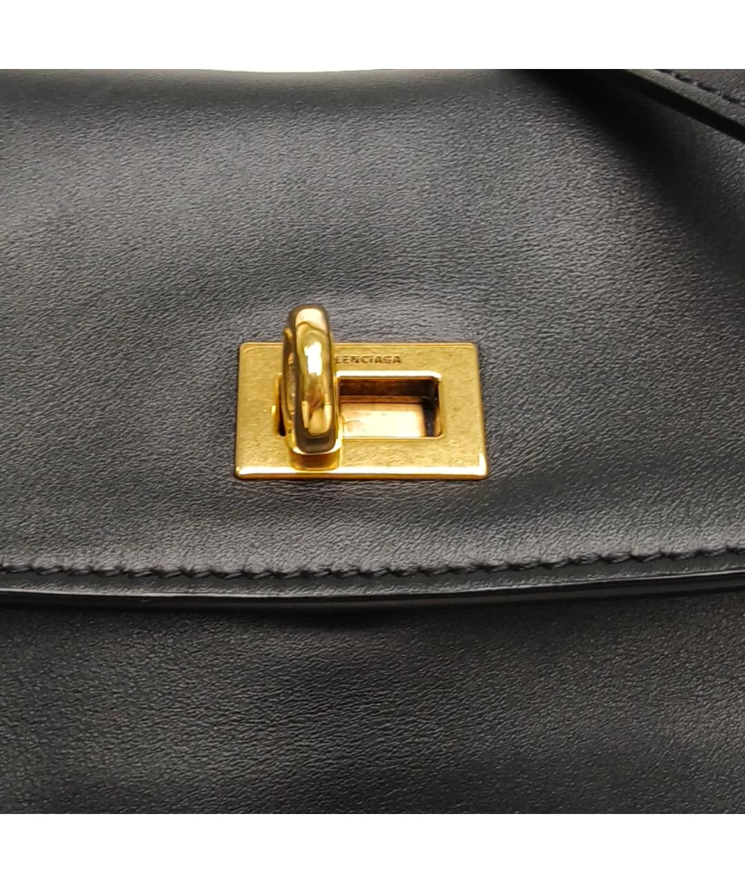 BALENCIAGA Черная кожаная сумка через плечо, фото 7