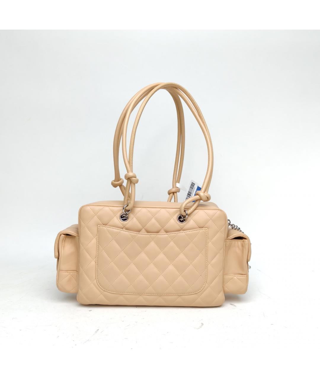 CHANEL Бежевая кожаная сумка через плечо, фото 4