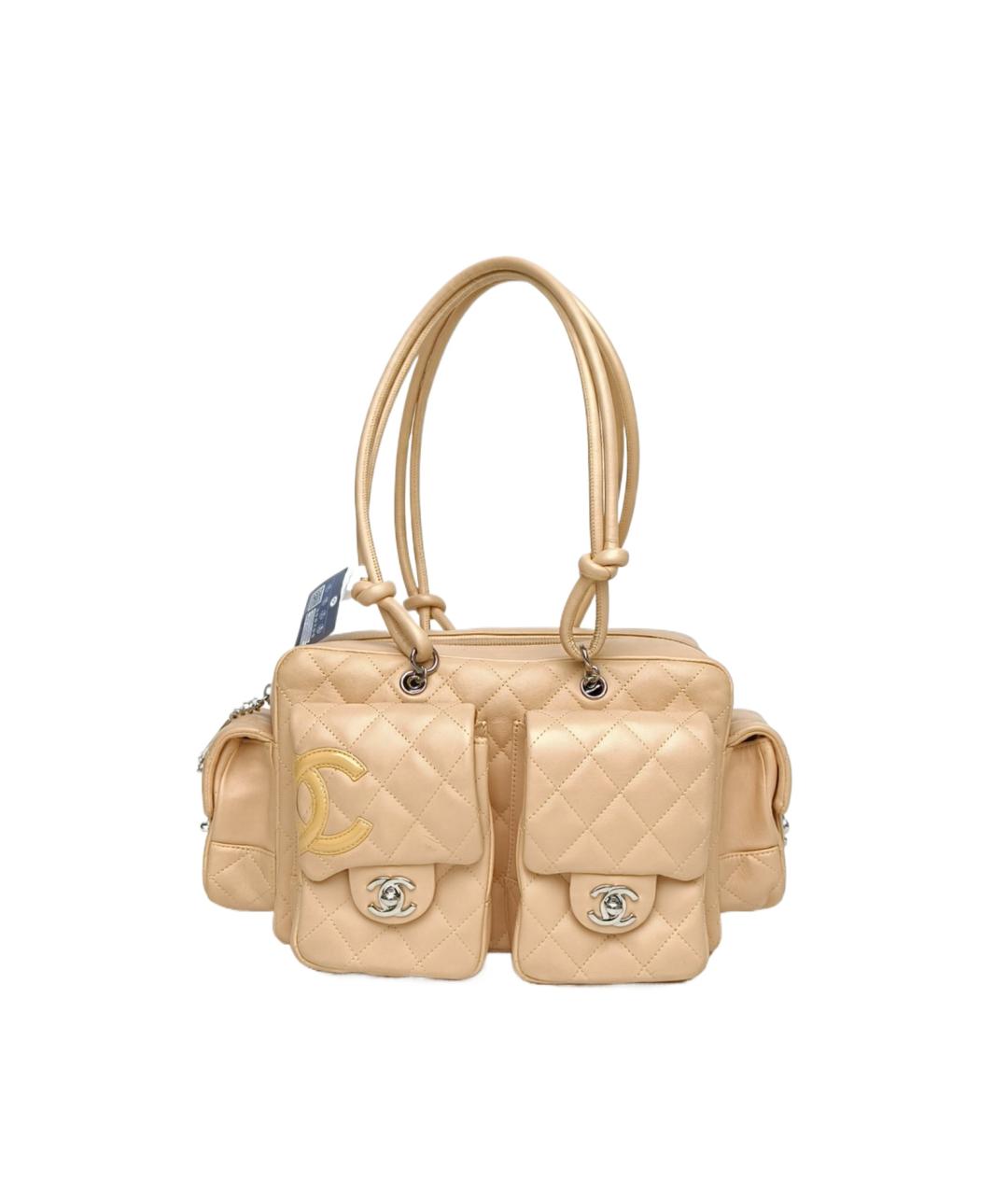 CHANEL Бежевая кожаная сумка через плечо, фото 1