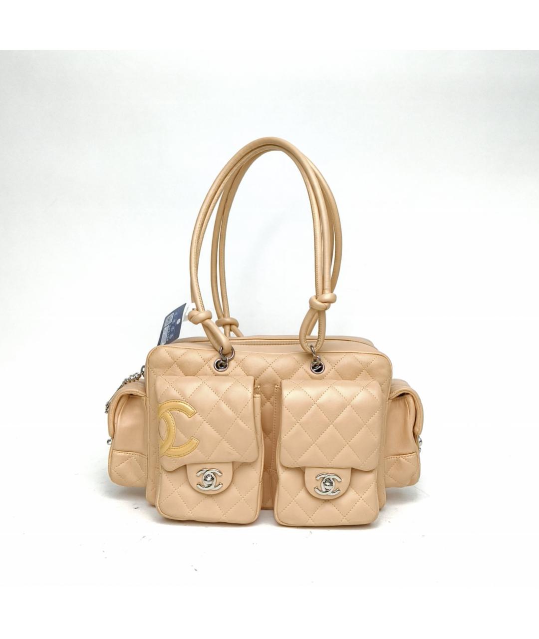 CHANEL Бежевая кожаная сумка через плечо, фото 2