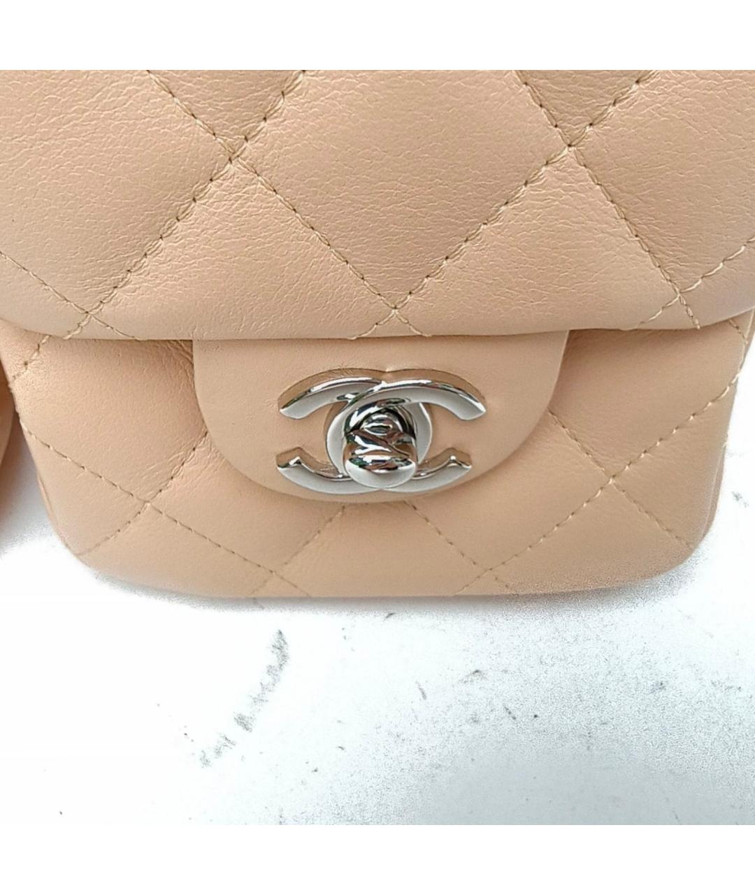 CHANEL Бежевая кожаная сумка через плечо, фото 7