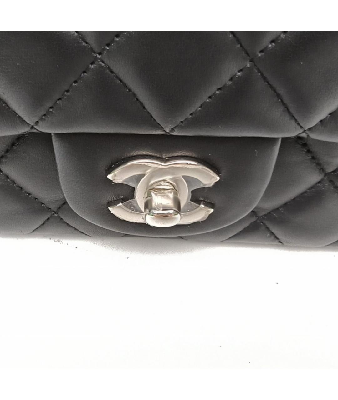 CHANEL Черная кожаная сумка через плечо, фото 8