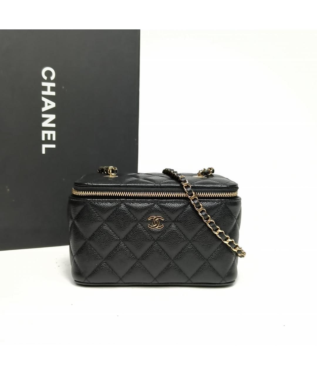 CHANEL Черная кожаная сумка через плечо, фото 9