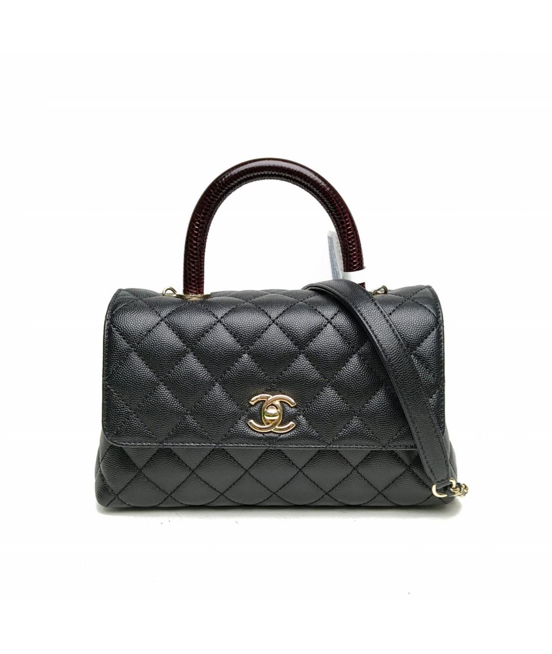 CHANEL Черная кожаная сумка через плечо, фото 2