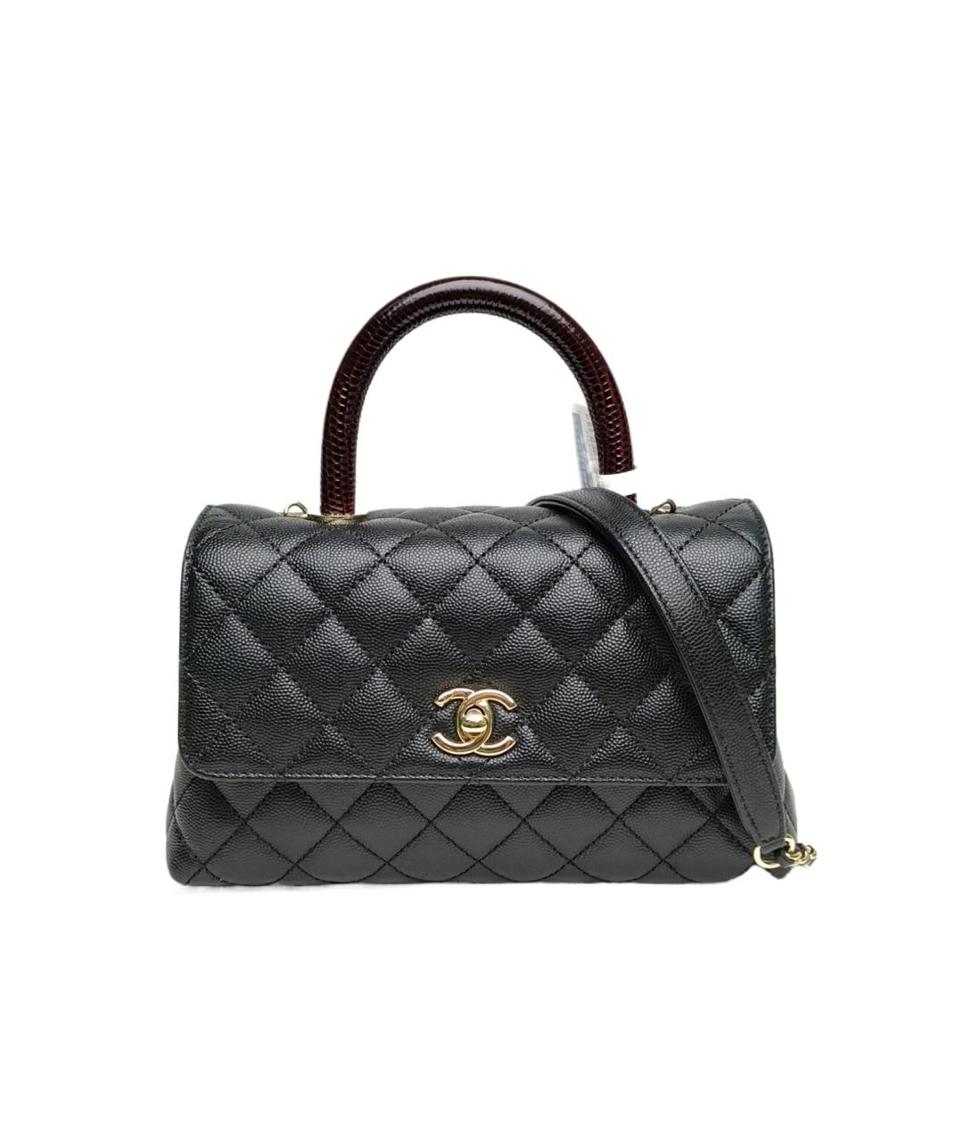 CHANEL Черная кожаная сумка через плечо, фото 1